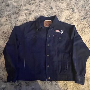 New England Patriots Levi's Blue Denim Jacket Women's XXL